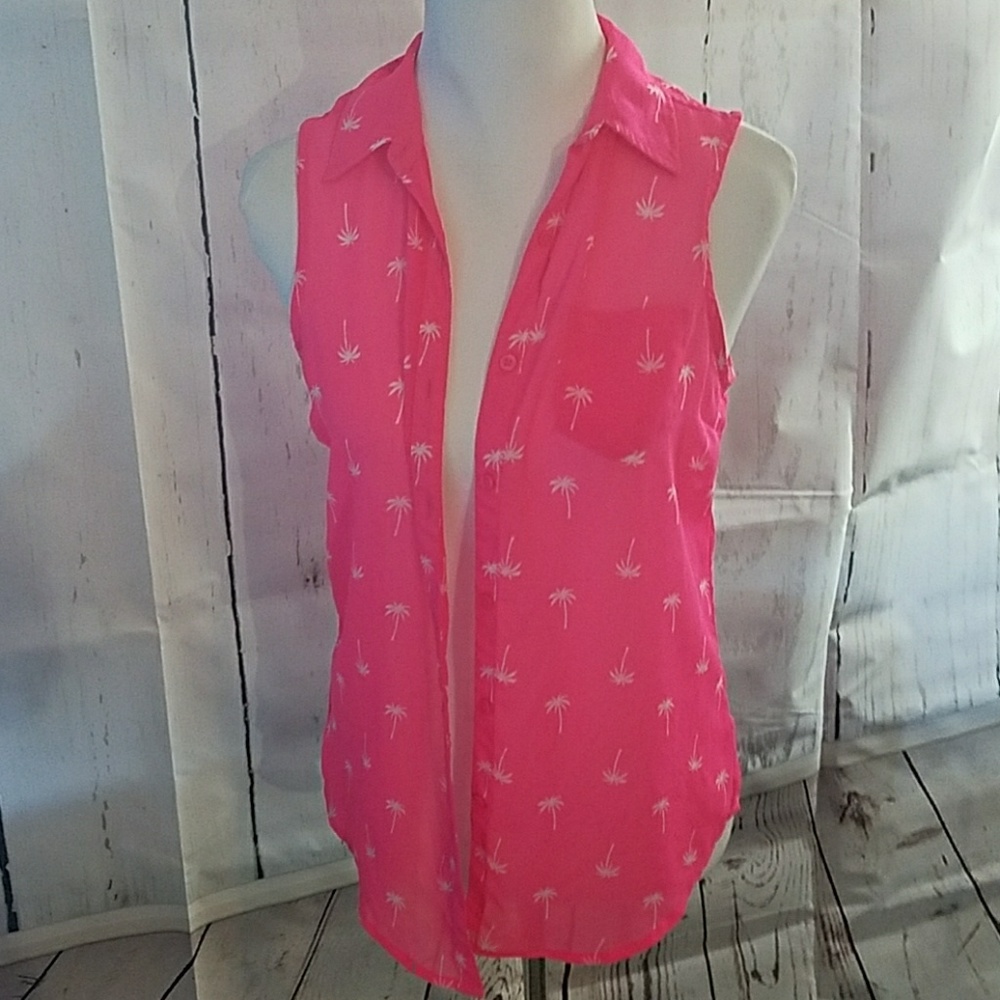 Pink Palm Tree Blouse
